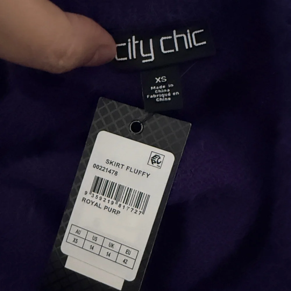 City Chic Fluffy Skirt - royal purple. Size XS